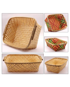Bamboo Rectangle Basket with Handle